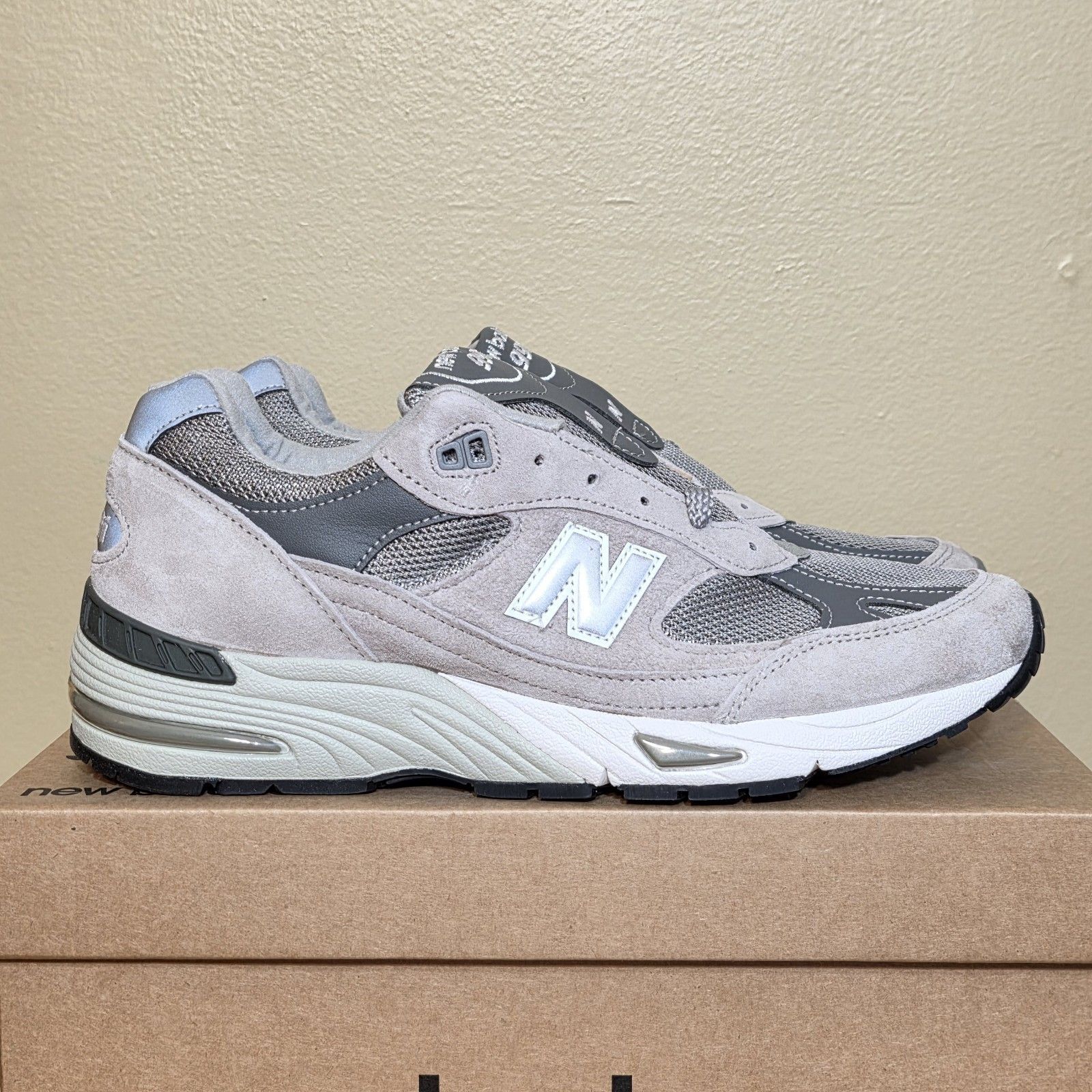 New Balance 991 Made In Uk Grey White M991gl Men's Size 9 Miuk